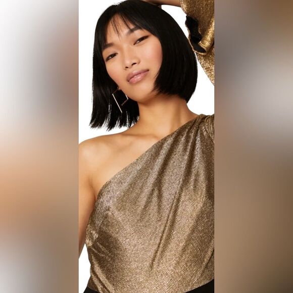 Lauren Ralph Lauren Copper One Shoulder Jumpsuit Size 6 - Picture 4 of 13